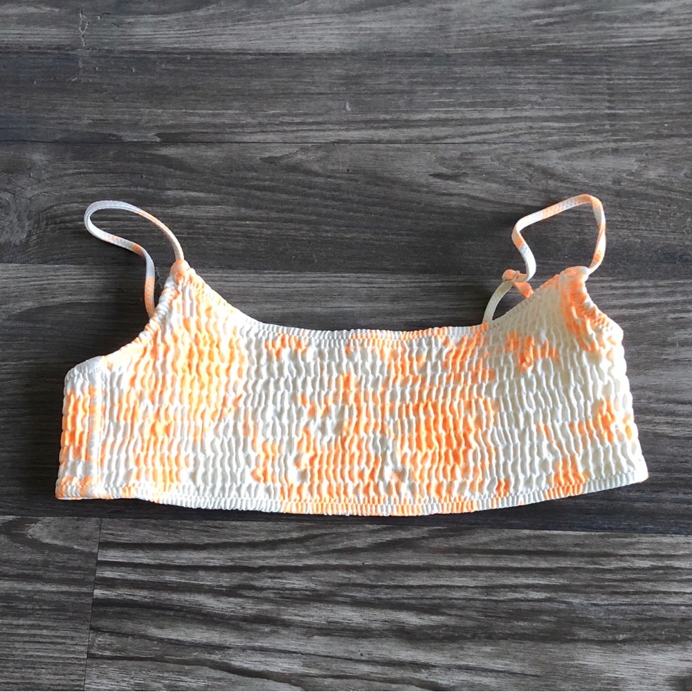 Triangl Swimwear Inessa Smocked Bikini Top Orange Cream